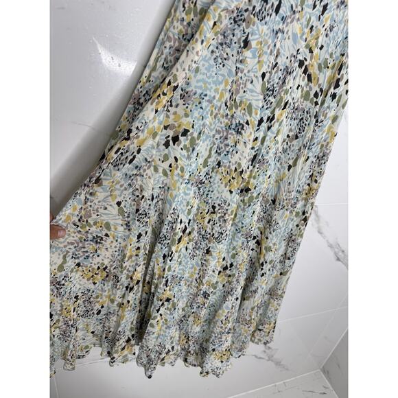 Vintage 100% Silk Womens Maxi Dress Sz 12 Y2K 90s Fairy Slip Asymmetrical Ruffle - Picture 3 of 16